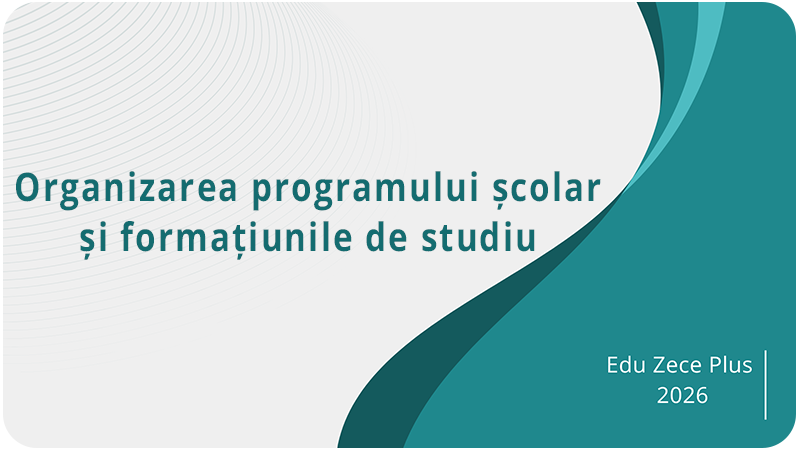 Organizarea programului școlar și formațiunile de studiu